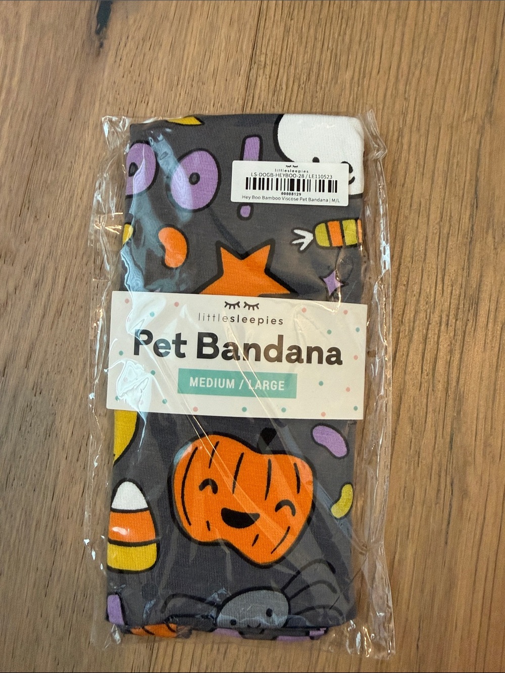 Little Sleepies Hey Boo Bamboo Halloween Pumpkin & Candy Pet Bandana